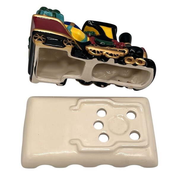 Vtg 90s Claire Burke Belae Brands Ceramic Christmas Train Incense Burner 1999 - Picture 8 of 16